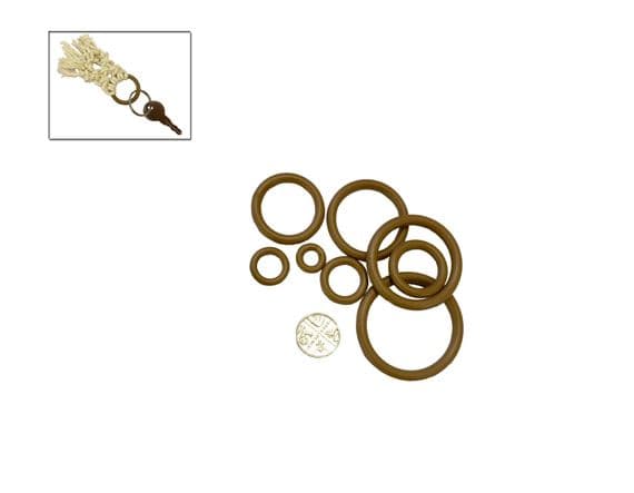 8x Small 12mm-45mm Round Brown Plastic Rings Hoops, Macrame, Keyring, Earrings, Pendant. S7850