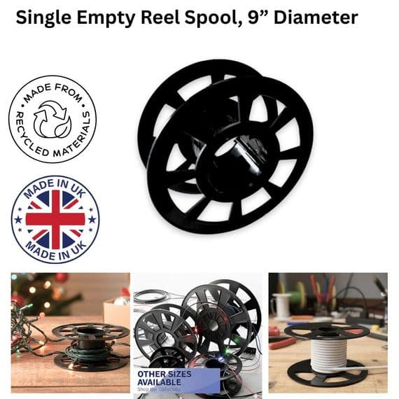 9” Diameter Empty Reel Spool for Cable/Xmas Lights/LED Lights, Rope, Wire, etc. PL200