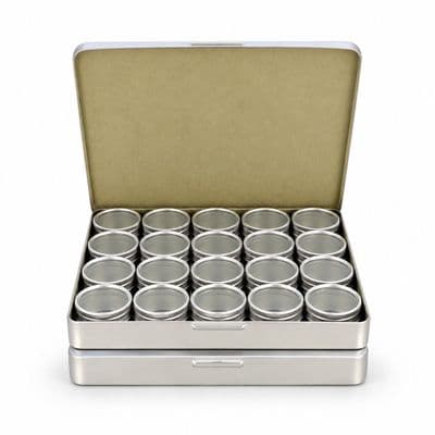 Aluminium 20 Clear Storage Boxes in Tray, Pack of 2. S7778
