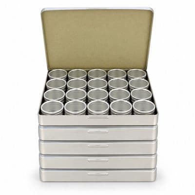 Aluminium 20 Clear Storage Boxes in Tray, Pack of 5. S7779