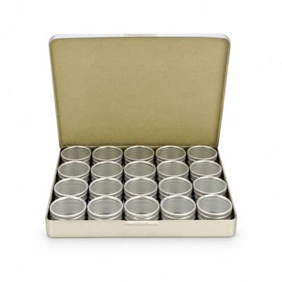 Aluminium 20 Clear Storage Boxes in Tray. S7777