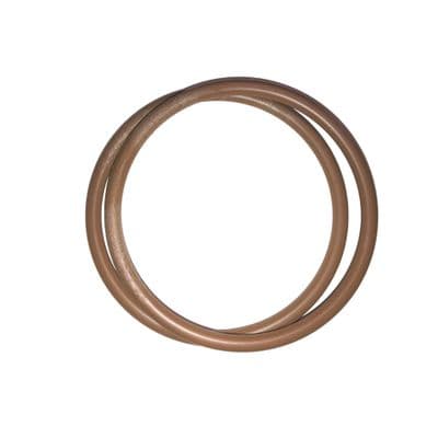 Bag Handles, Round, 1 Pair of 15cm Small Wood Effect Plastic Bag Purse Handles, Macrame Rings. S7796