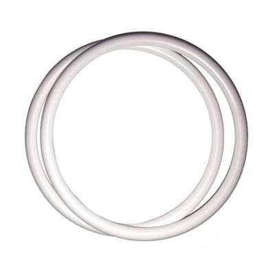 Bag Handles, Round,  1 Pair of 20cm Large White Plastic Bag Purse Handles, Macrame Rings. S7797