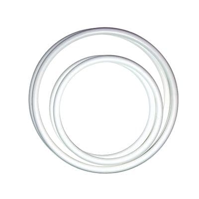 Bag Handles, Round, Set x 4 White Plastic Bag Purse Handles, Small & Large Pair, Macrame. S7798