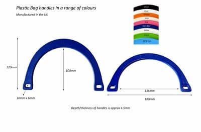 Bag Handles, 'U' Shaped Plastic Handles in Various Colours for making your own bags.  S7918