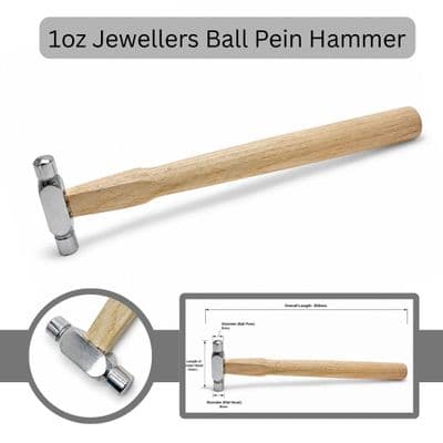 Ball Pein Hammer, 1oz. Jewellery Tool, Model Engineering, Workshop. M0267