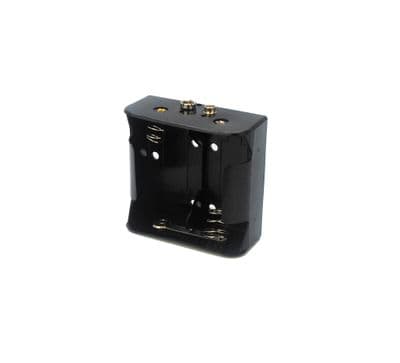 Battery Holders, Pack of 5 Open Holders with Snap Connector, Holds 2 D Type Batteries. E3313