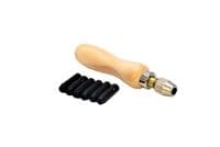 Bezel Setting Tube Holder/Pin Vice Vise Set With Wood Handle and 7 Collets, 1/32