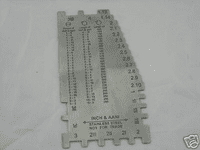 Bracelet Bangle Sizer Gauge, Flat. Inches, Metric AANI. METAL. J1045