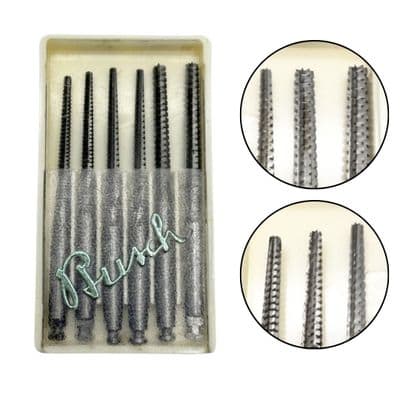 BURRS, OLD STOCK/CLEARANCE ITEMS BUSCH PACK OF 6 TAPERED CROSS-CUT BURS. B0003