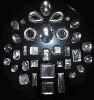 Cabochon Mould Trays, Set x 2 Round/Oval/Rectangle/Octagon.  Faceted Pendant Resin Casting. J2215