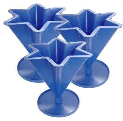 Candle Mould 6 Pointed Tapered Star Shaped with Base, Set of 3, 4.3