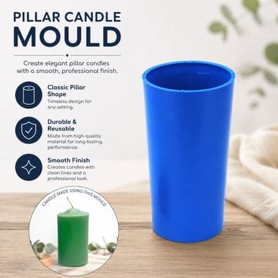 Candle Mould Seamless Pillar Shape, 4 1/2" long 2" Dia UK Made. S7260