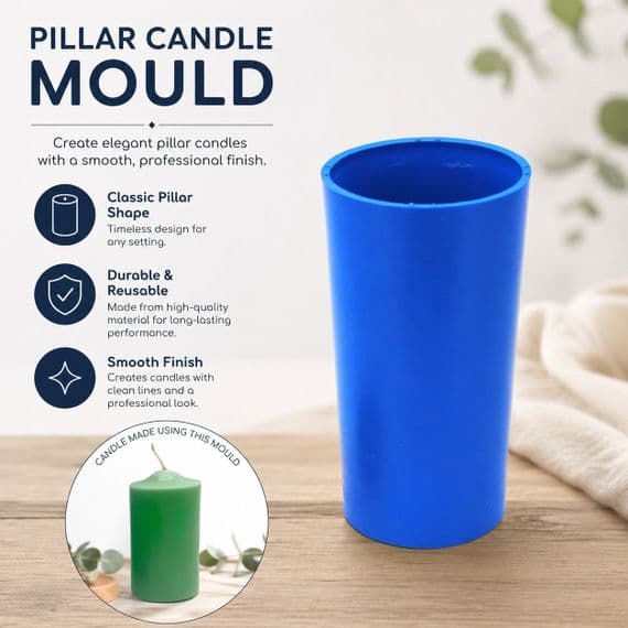 Candle Mould Seamless Pillar Shape, 4 1/2" long 2" Dia UK Made. S7260