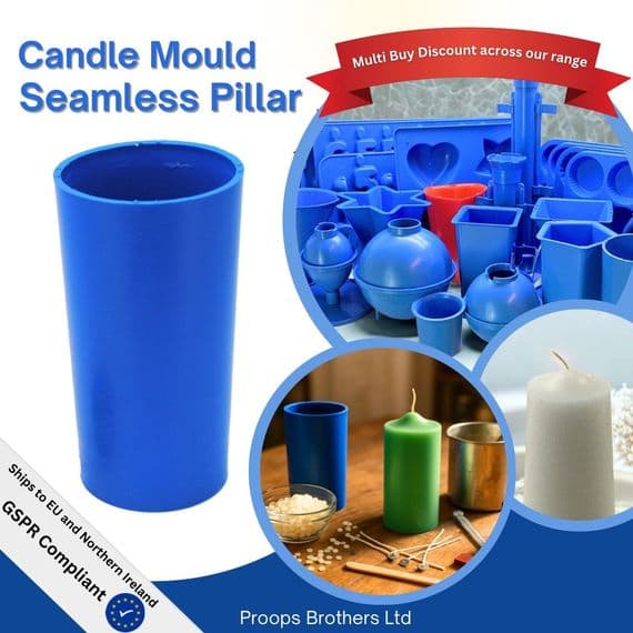 Candle Mould Seamless Pillar Shape, 4 1/2" long 2" Dia UK Made. S7260