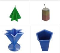 Candle Mould Set x 2, 1 x 6 Pointed Star & 1 x Pentagon 5 Sided Pillar, UK Made. S7612
