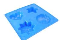 Candle Mould Set x 2, 1 x Pentagon 5 Sided Pillar & Tray with 4 Shapes, UK Made. S7610