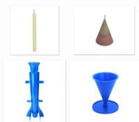 Candle Mould Set x 2, 1 x Tall Tapered Shape & 1 x Cone Shaped. UK Made. S7689