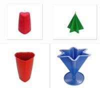 Candle Mould Set x 2, Valentine Heart Shaped Mould & 6 Pointed Star Candle Mould Mold. S7736