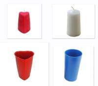 Candle Mould Set x 2, Valentine Heart Shaped Mould & Pillar Candle Mould Mold. S7733