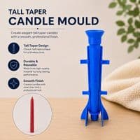 Candle Mould Tall Taper / Dinner Candle, 9.5" Long, UK Made. S7262