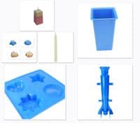 Candle Moulds, Set x 3, 1 x Long Tapered, 1 x Rectangular Square Top Tapered & Tray, UK Made. S7517