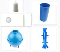 Candle Moulds, Set x 3, 1 x Long Tapered, 1 x Round/Sphere & 1 x Pillar, UK Made. S7289