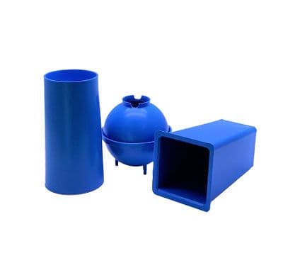 Candle Moulds, Set x 3, 1 x Pillar, 1 x Round/Sphere & 1 x Square Top Tapered, UK Made. S7508
