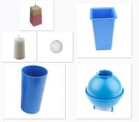 Candle Moulds, Set x 3, 1 x Pillar, 1 x Round/Sphere & 1 x Square Top Tapered, UK Made. S7508