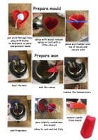 Candle Moulds, Set x 4, Heart Shaped, Pillar, Pentagon & Square Top Rectangular Tapered. S7747