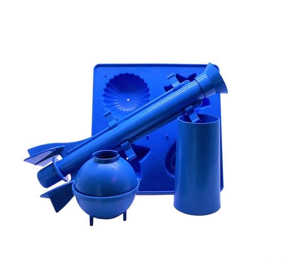 Candle Moulds, Set x 4, Tray, 1 Tall Taper, 1 Round/Sphere, 1 Pillar, UK Made. S7326