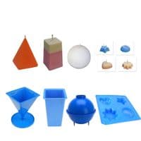 Candle Moulds, Set x 4, Tray, 1 x Pyramid, 1 x Sphere, 1 x Square Top Rectangular Tapered S7556