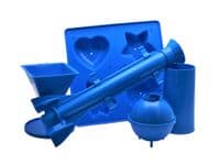 Candle Moulds, Set x 5, Tray, 1 Pillar, 1 Pyramid, 1 Sphere, 1 x Long Taper. S7552