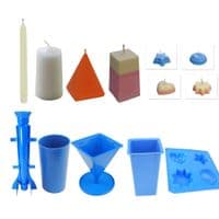 Candle Moulds, Set x 5, Tray, 1 Pillar, 1 Pyramid, 1 Square Top Rectangular, 1 x Long Taper. S7562