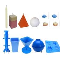 Candle Moulds, Set x 5, Tray with 4 Shapes, 1 x Pyramid, 1 x Square Top Rectangular Tapered . S7572