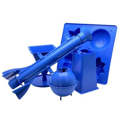 Candle Moulds, Set x 5, Tray with 4 Shapes, 1 x Pyramid, 1 x Square Top Rectangular Tapered . S7572