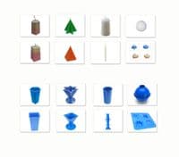 Candle Moulds, Set x 8, Tray, Pillar, Pentagon, Star, Pyramid, Rectangular, Taper, Sphere. S7613