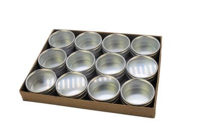 Clear Lid Storage Tins, Box of 12.  S7857
