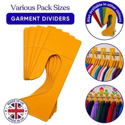 Clothes Rail / Garment Dividers. YELLOW, Various Pack Sizes. X2316C