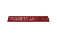 Colchester Plastic Master 2500 Gearbox Badge. M9290