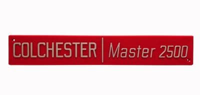 Colchester Plastic Master 2500 Gearbox Badge. M9290