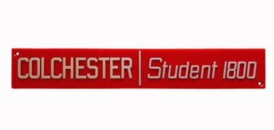 Colchester Plastic Student 1800 Gearbox Badge. M9291