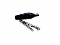 Crocodile Clips with Protective Insulation Cover, Black, Pack of 4. E2163