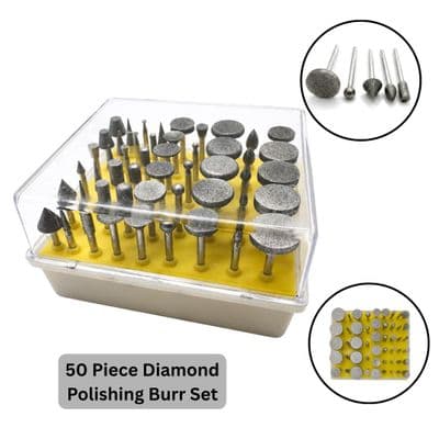 Diamond Mounted Points Burrs, Set of 50, 3.2mm 1/8