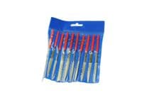 Diamond Riffler Needle Files Set, 10 Straight Files, Jewellery Repair, Modelling, 140mm. M0307