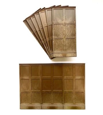 Dolls House Wall Panels,  3/4 Height, 3 Box High Shaker Style, Pack of 10, 1/12th Scale. A1019