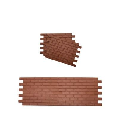 Dolls House Wall Panels, Brick Effect, Interlinking, Pack of 6, 1/12th Scale. A1012
