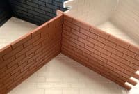 Dolls House Wall Panels, Brick Effect, Interlinking, Pack of 6, 1/12th Scale. A1012