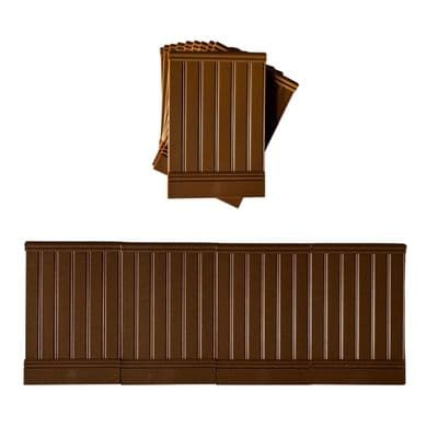 Dolls House Wall Panels, Dark Brown, Tongue and Groove, Pack of 10, 1/12th Scale. A1006