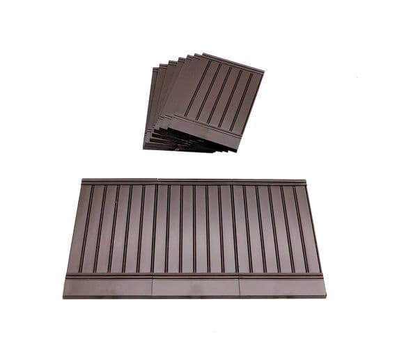 Dolls House Wall Panels, Dark Brown, Tongue and Groove, Pack of 10, 1/12th Scale. A1006